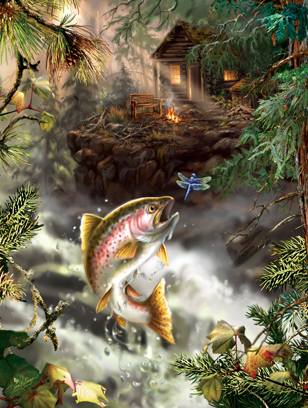 Mountain Hideaway - Scratch and Dent Fish Jigsaw Puzzle