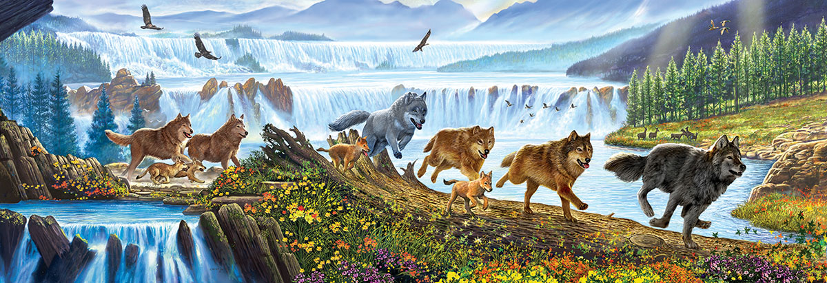 Wolves on the Run Wolf Jigsaw Puzzle