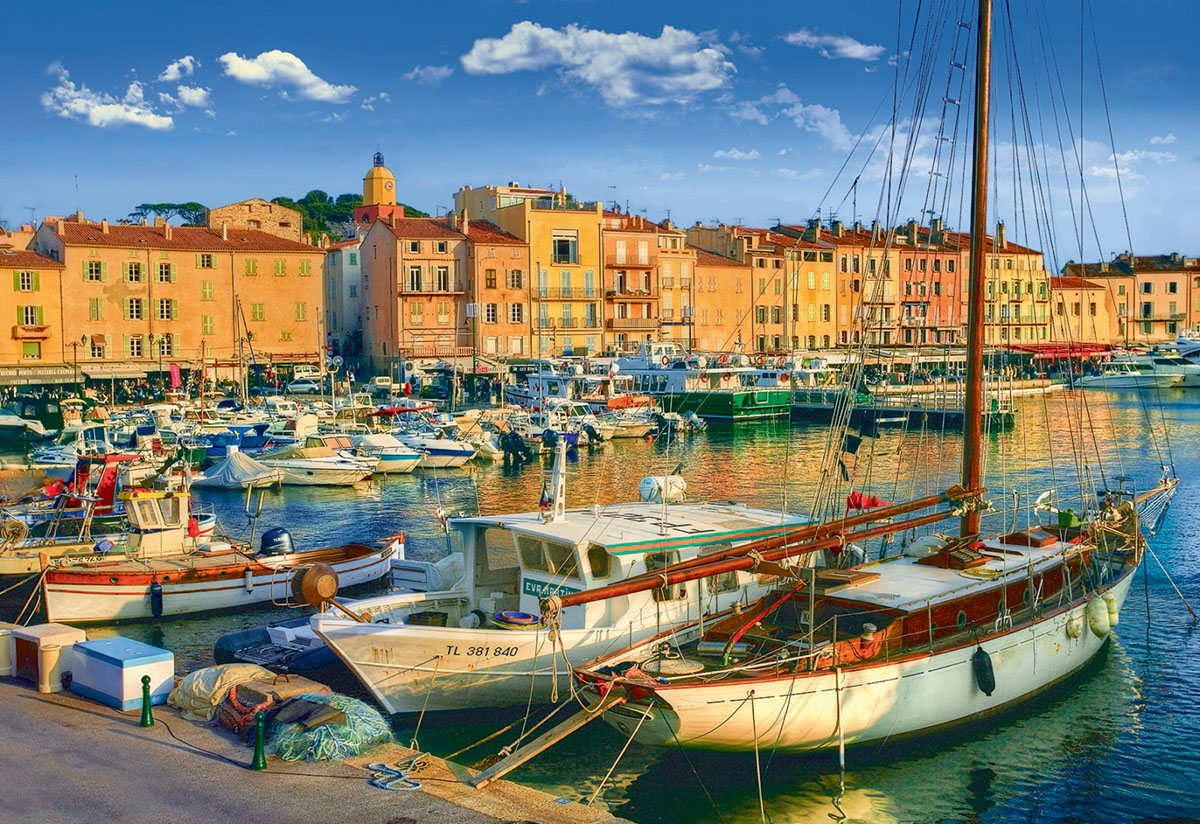 Old Port In  Saint Tropez Boat Jigsaw Puzzle
