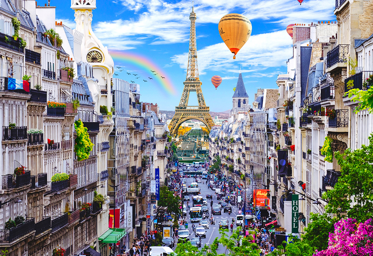 Sky Over Paris Paris & France Shaped Pieces By Trefl