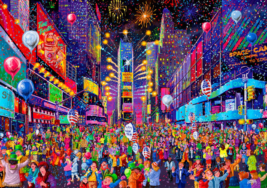 New Years Eve People Wooden Jigsaw Puzzle