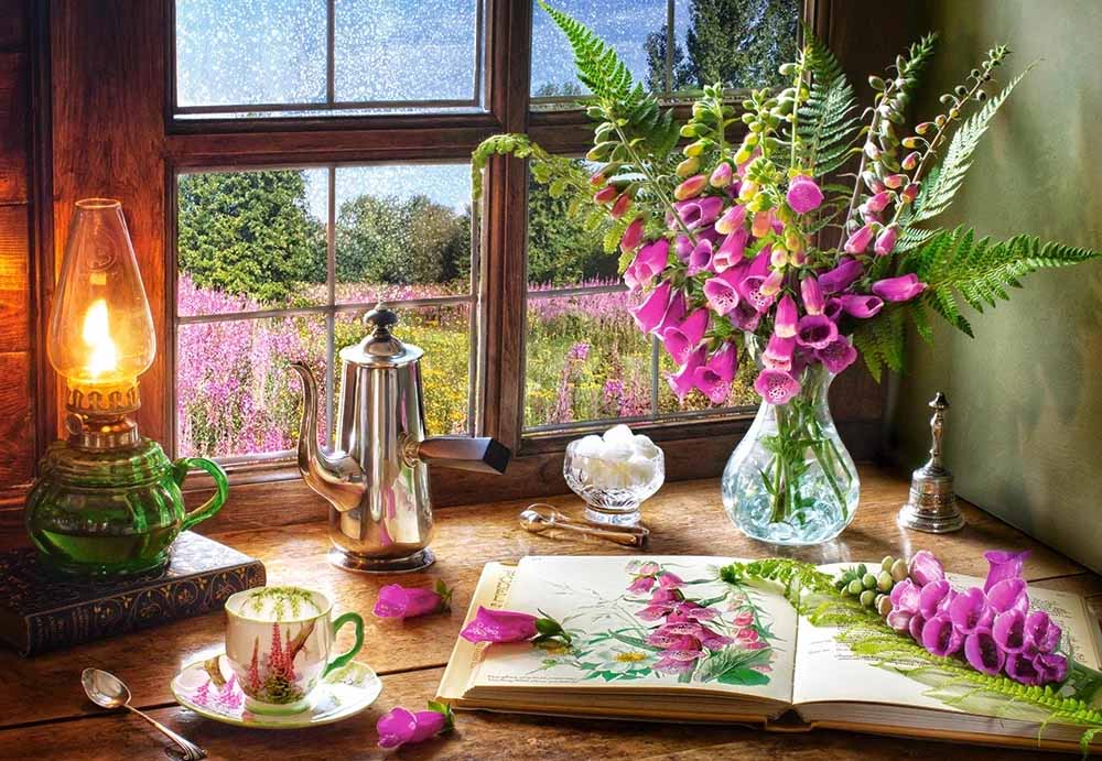 Still Life with Violet Snapdragons Flower & Garden Jigsaw Puzzle