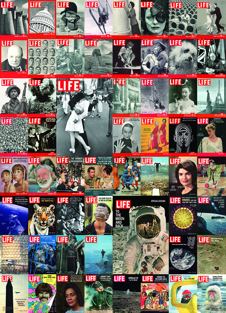 Vintage Cover Collage -  LIFE Magazine - Scratch and Dent Nostalgic & Retro Jigsaw Puzzle