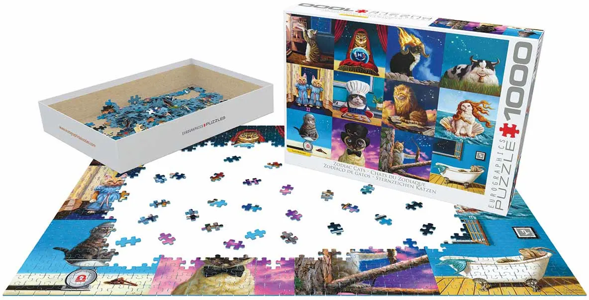 猫千代　0209 Zodiac Cats - 1000 Piece Jigsaw Puzzle by Eurographics