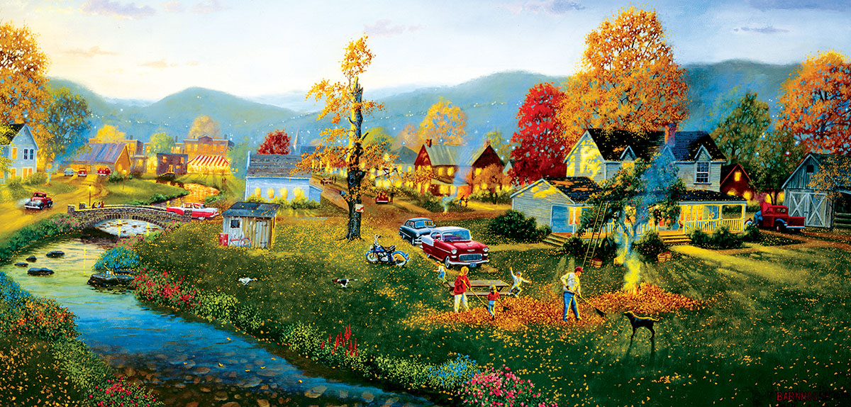 Cars on the Farm Nostalgic & Retro Jigsaw Puzzle By Vermont Christmas Company