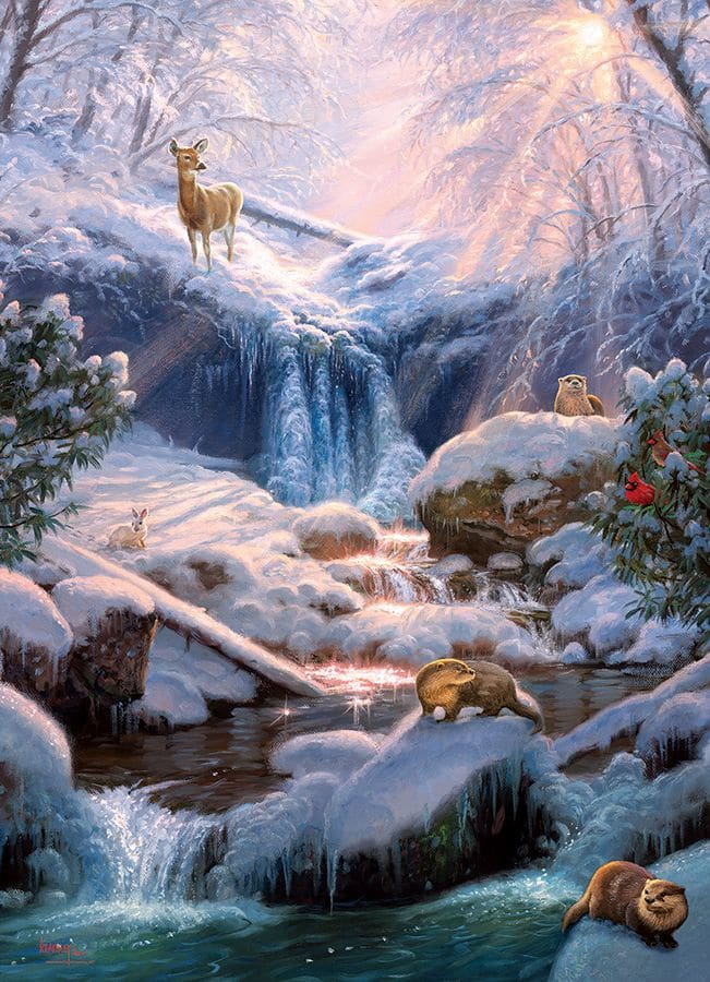 mamy　ex1,C Mystic Falls in Winter - 1000 Piece Jigsaw Puzzle by Cobble