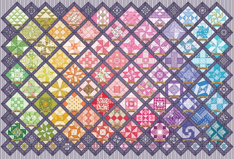Four Square Quilt Blocks Quilting & Crafts Jigsaw Puzzle