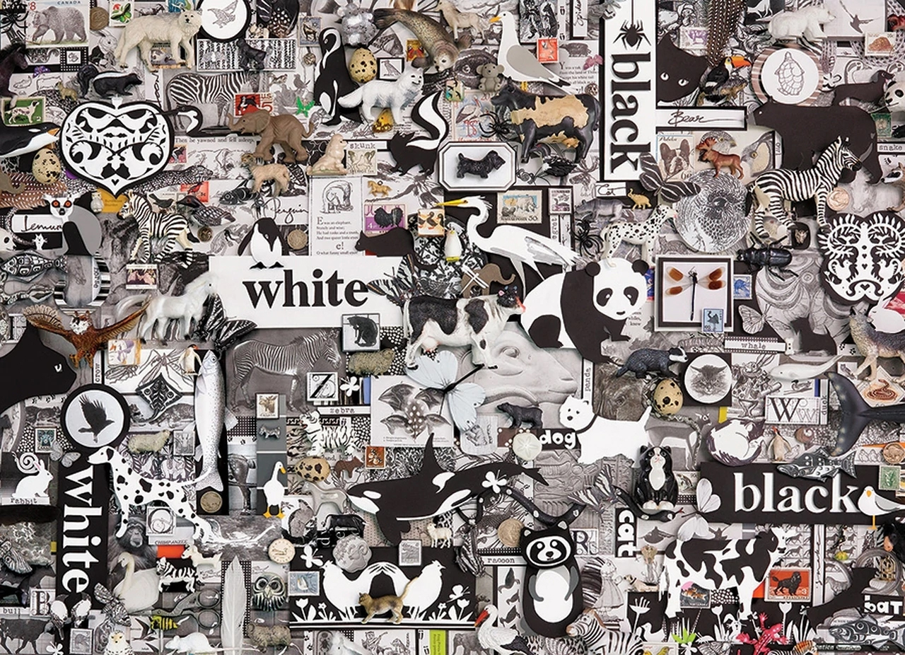 Black and White: Animals - Scratch and Dent Animals Jigsaw Puzzle