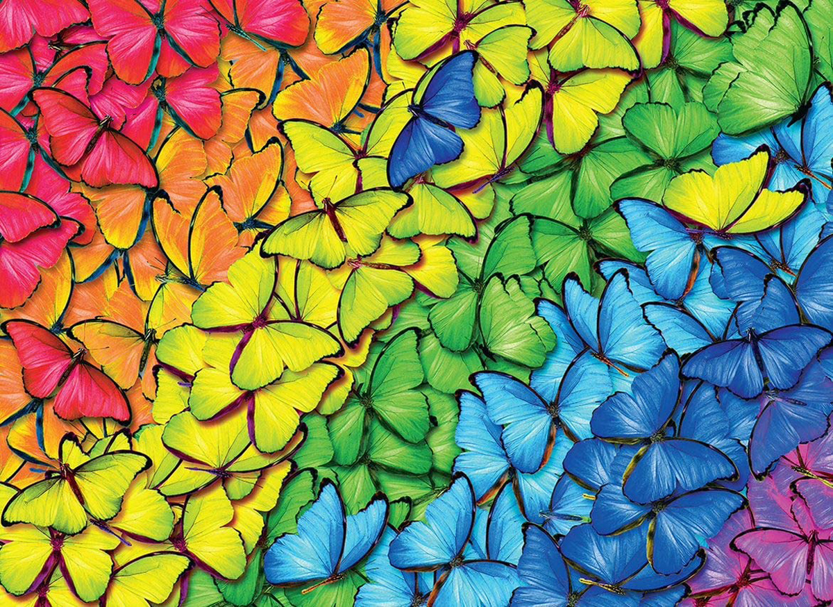 Butterfly Rainbow - Scratch and Dent Butterflies and Insects Jigsaw Puzzle