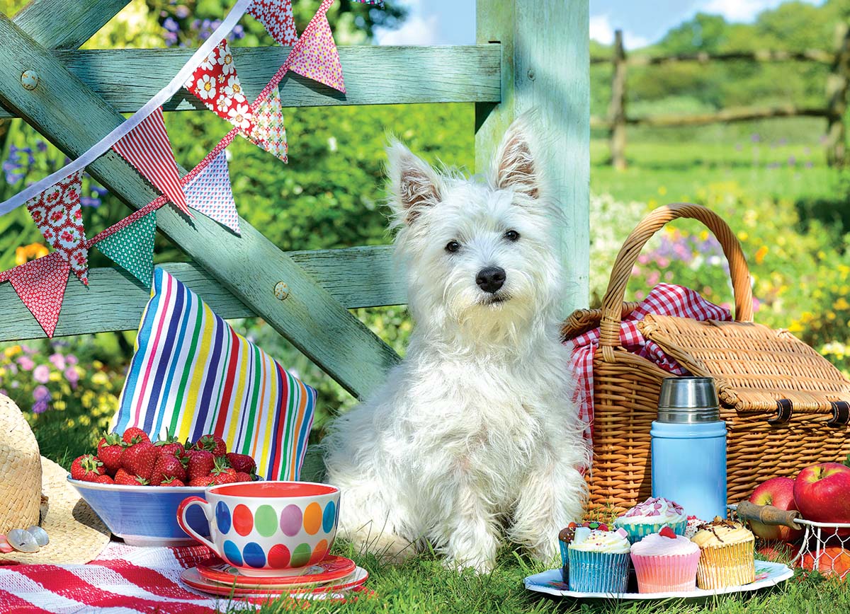 Scottie Dog Picnic - Scratch and Dent Dogs Jigsaw Puzzle