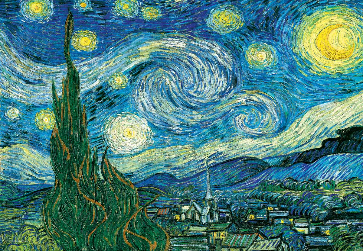 Starry Night van Gogh Puzzle in a LunchBox Fine Art Jigsaw Puzzle