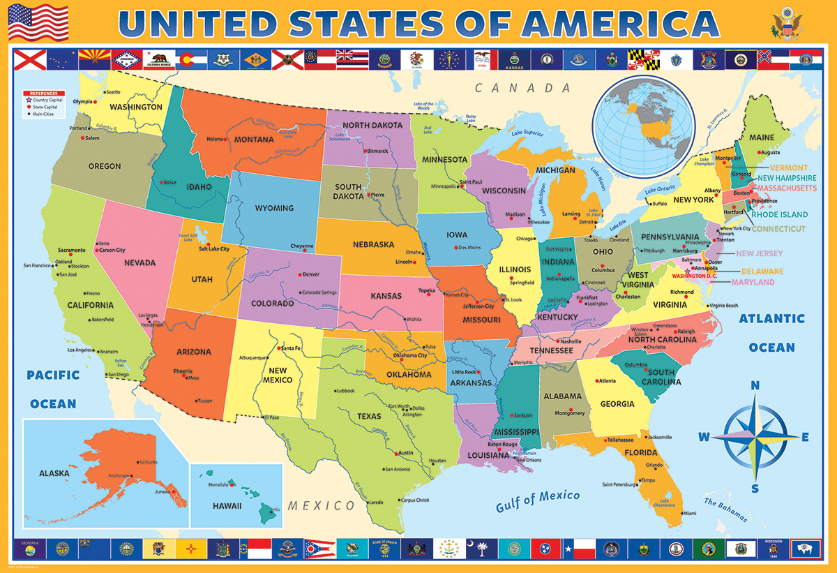 Map of the United States of America - Scratch and Dent Educational Jigsaw Puzzle