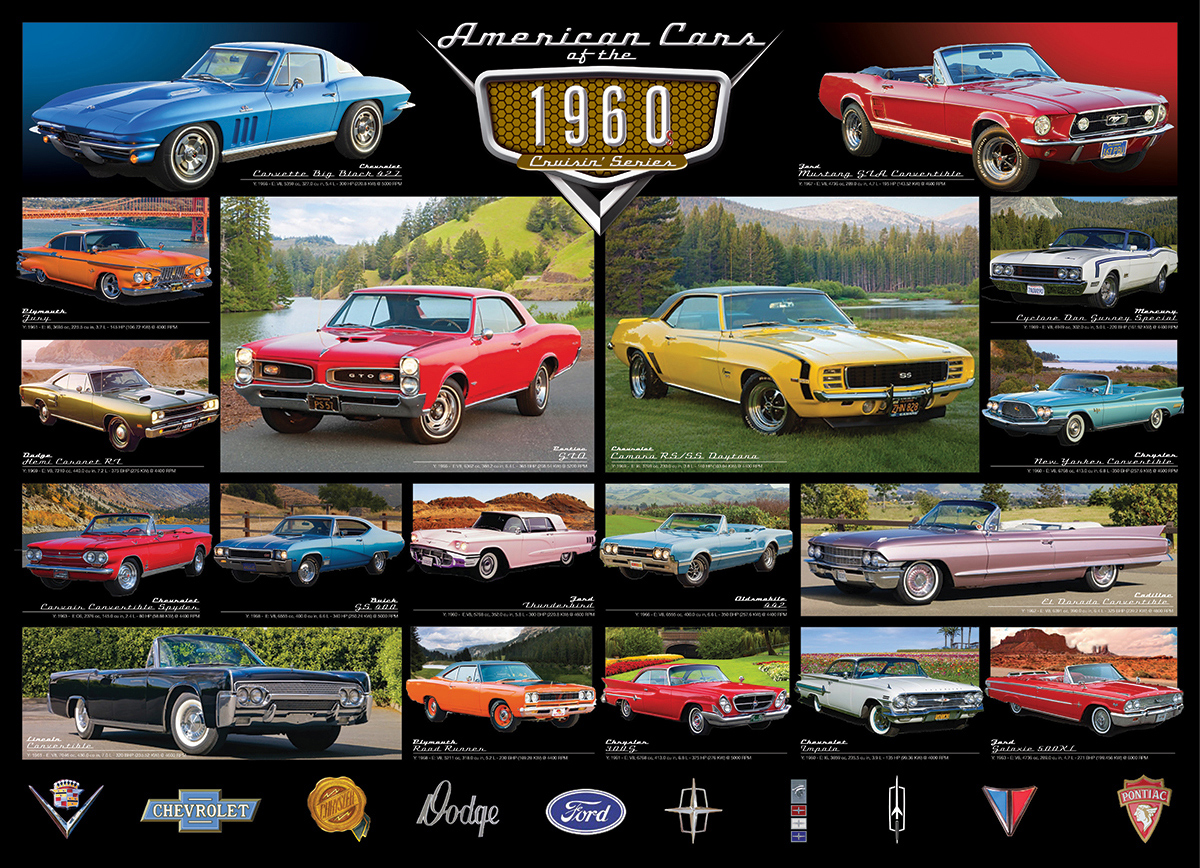 American Cars of the 1960's - Scratch and Dent Car Jigsaw Puzzle