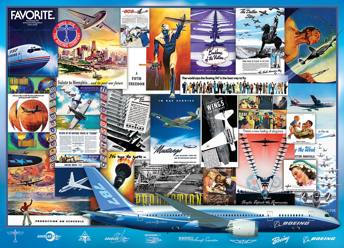 Boeing Advertising Collection Plane Jigsaw Puzzle