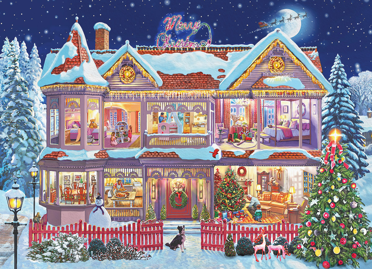 Vermont Christmas Company The Fishing Hut Jigsaw Puzzle 1000 Piece