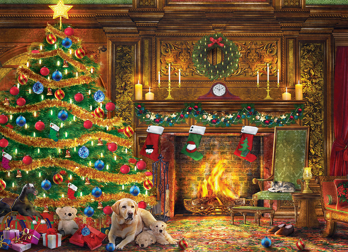 Festive Labs Dogs Jigsaw Puzzle