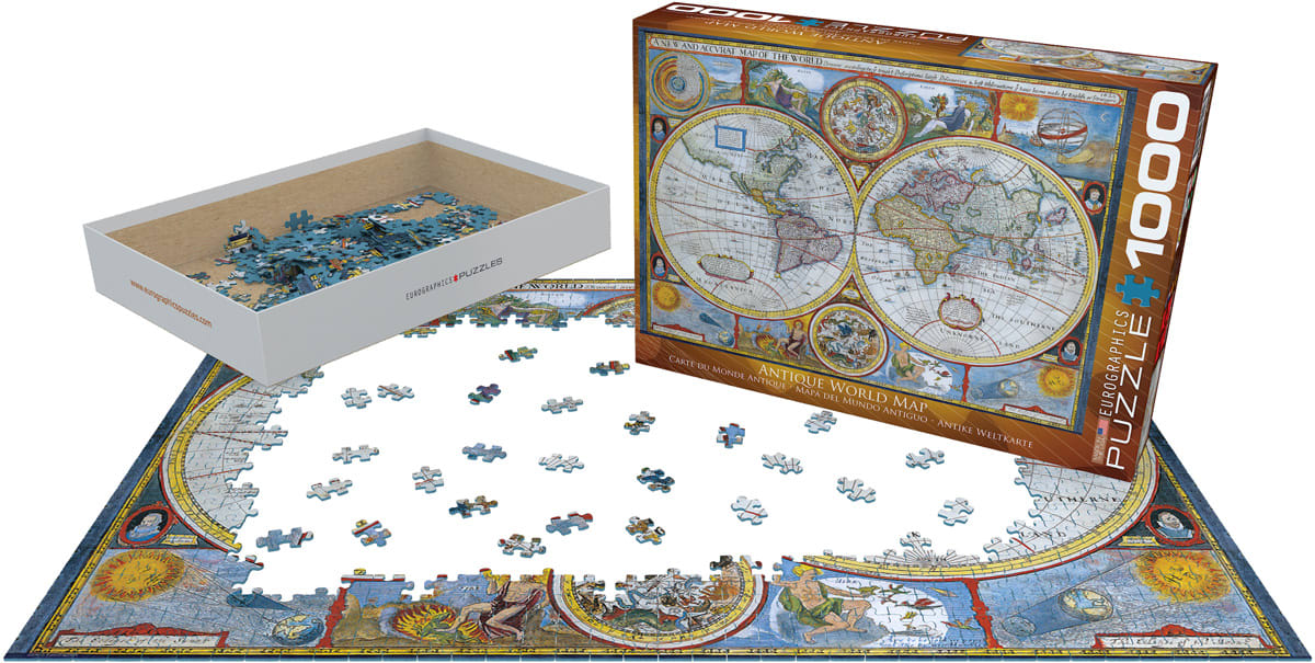 New and Accurate Antique World Map - 1000 Piece Jigsaw