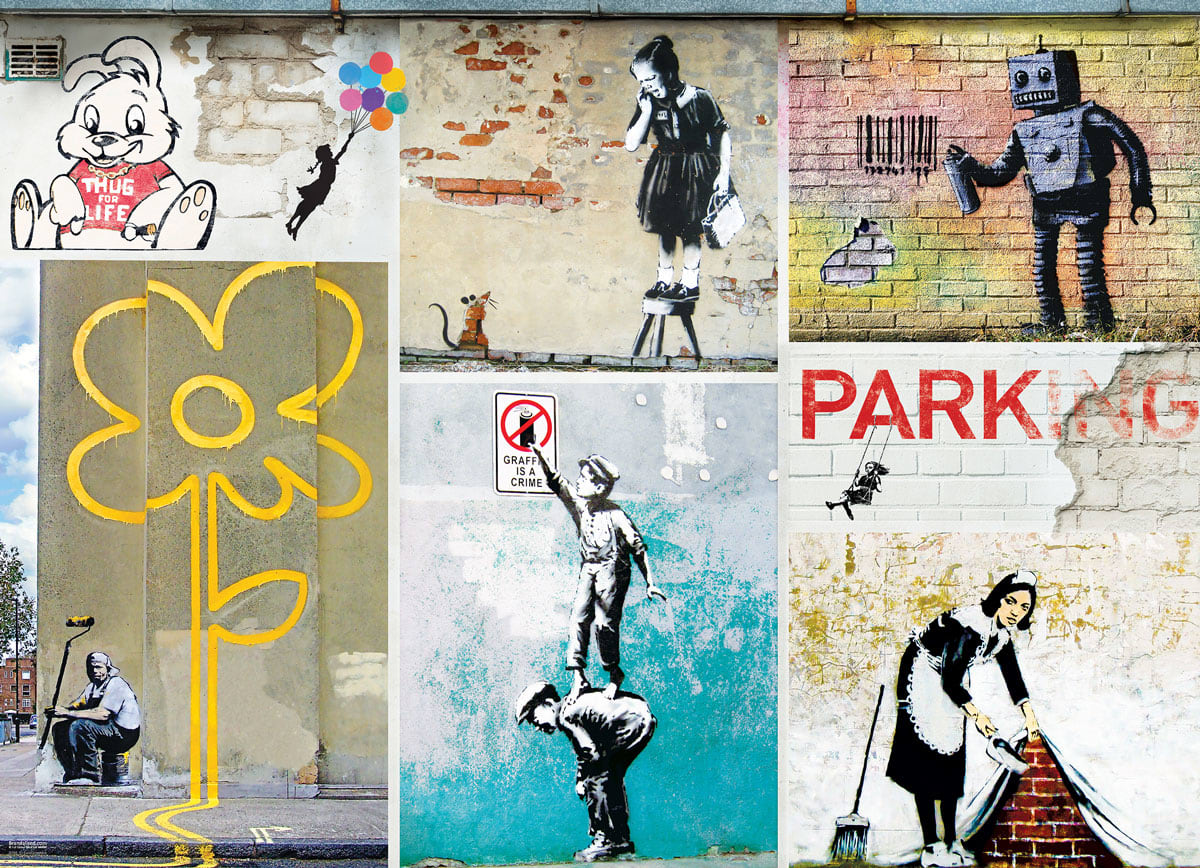 ア*イ様 BE@RBRICK HIGHWAYMAN 1000％ banksy Street Art by Banksy - 1000 Piece Jigsaw Puzzle by
