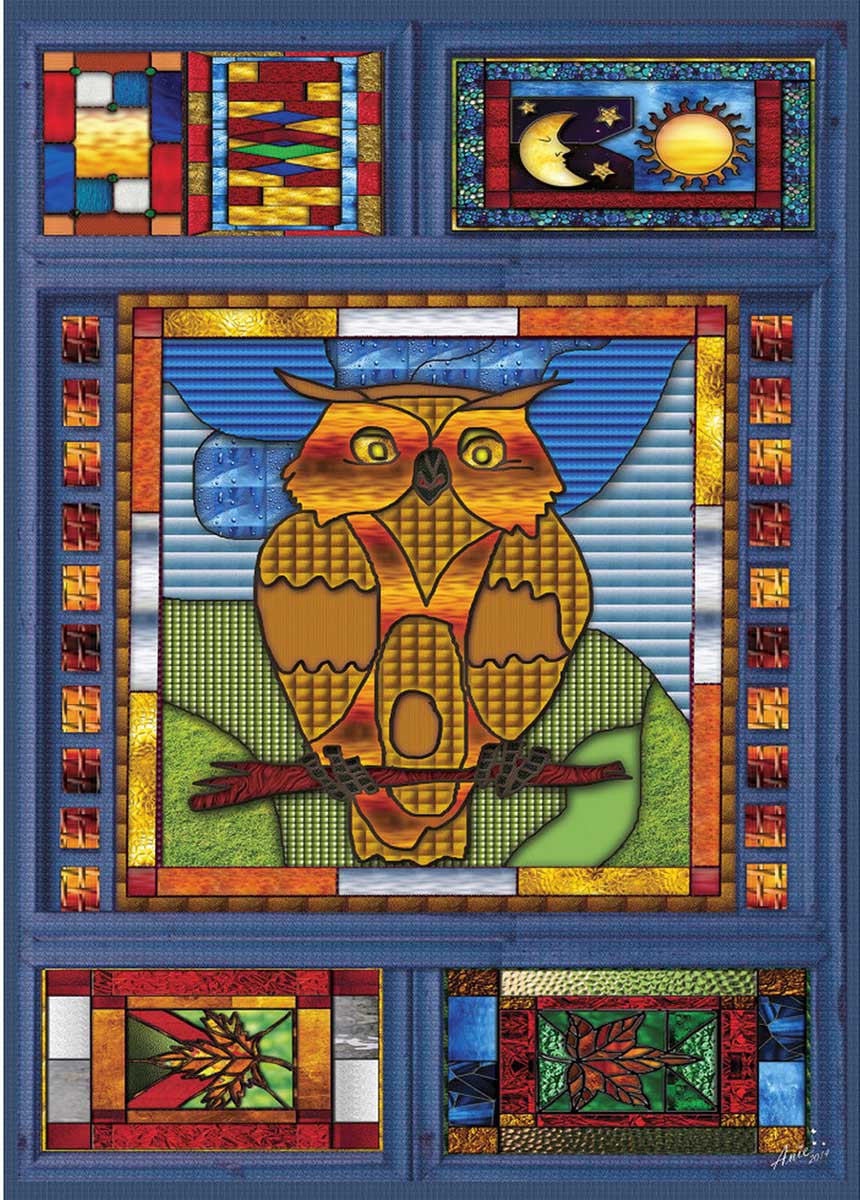 Stained Glass Owl - Scratch and Dent Birds Jigsaw Puzzle