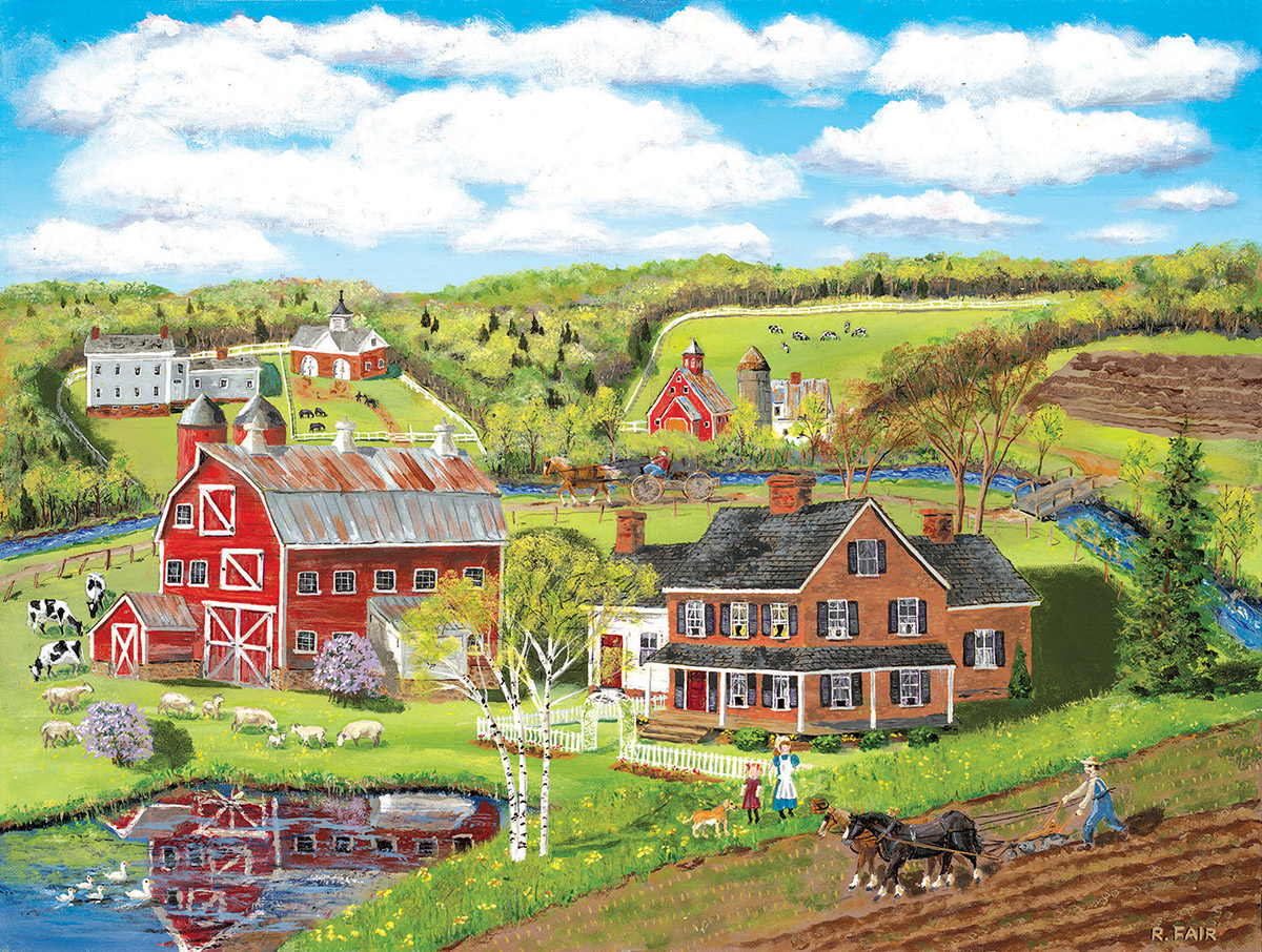 Chickens At the Bridge Farm Animal Jigsaw Puzzle By SunsOut