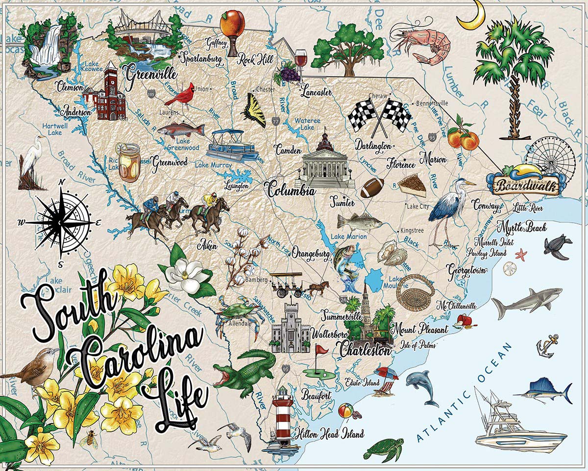 South Carolina Life Maps & Geography Jigsaw Puzzle