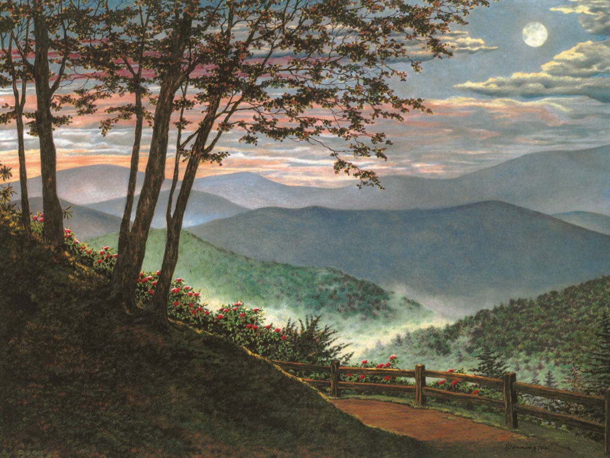 Smoky Mountain Twilight Landscape Jigsaw Puzzle