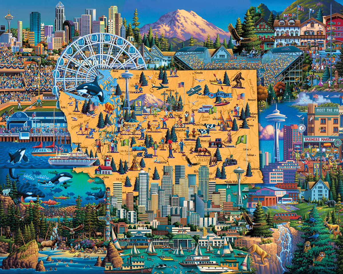Best of Seattle - Scratch and Dent Maps & Geography Jigsaw Puzzle