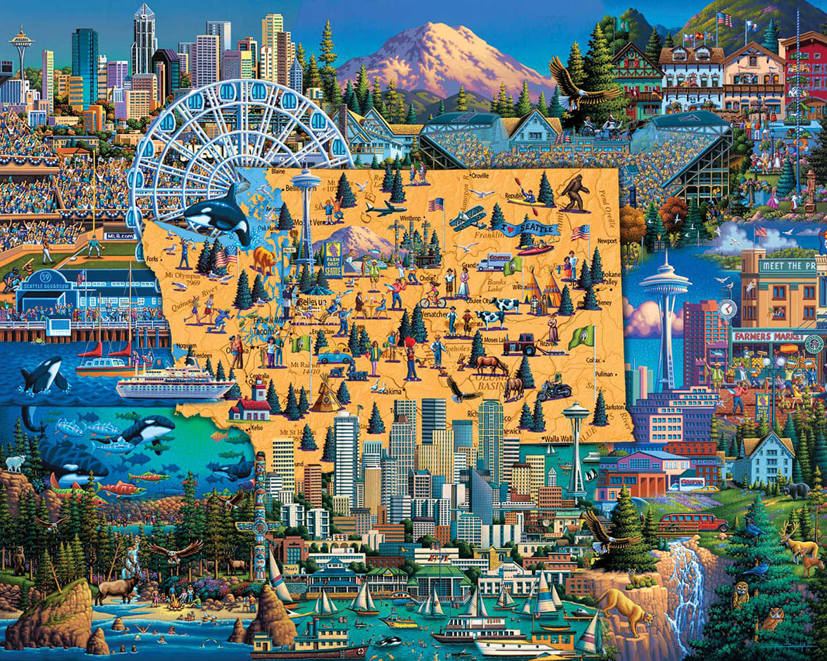 Best of Seattle - 100 Piece Jigsaw Puzzle by Dowdle Folk Art