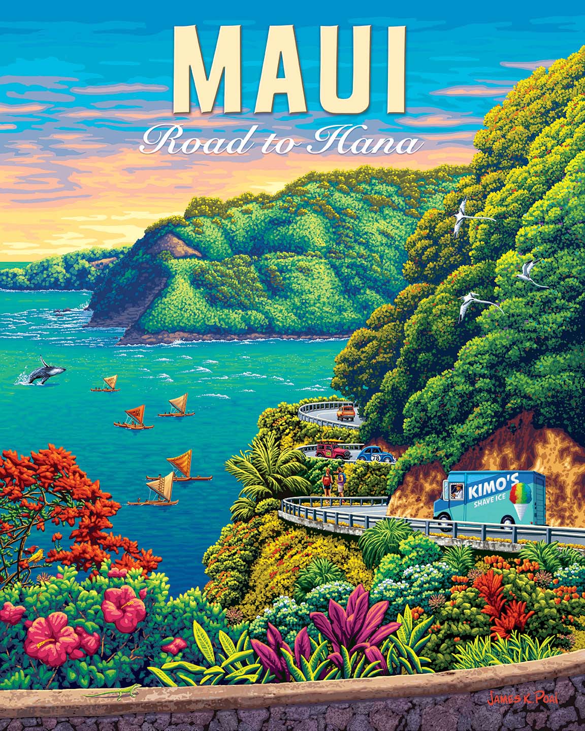 Maui Road to Hana Travel Jigsaw Puzzle