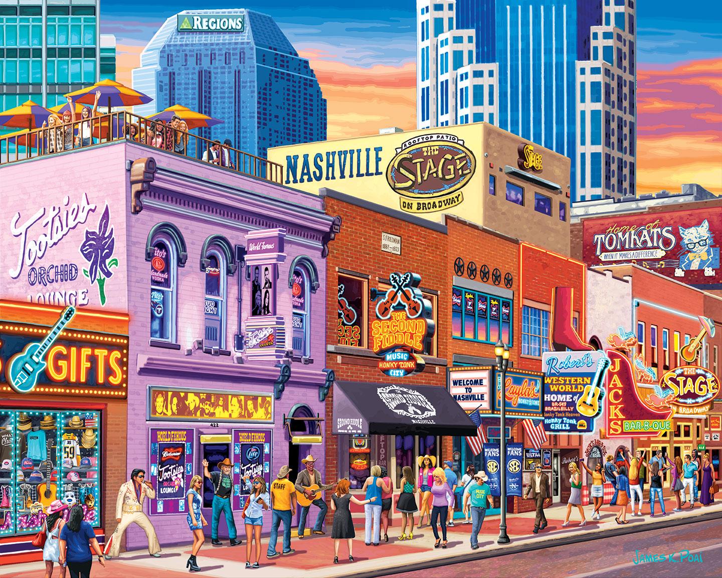 Nashville Music City Travel Jigsaw Puzzle