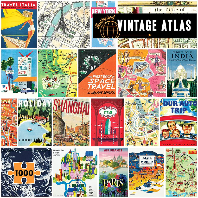 Vintage Atlas Nostalgic & Retro Jigsaw Puzzle