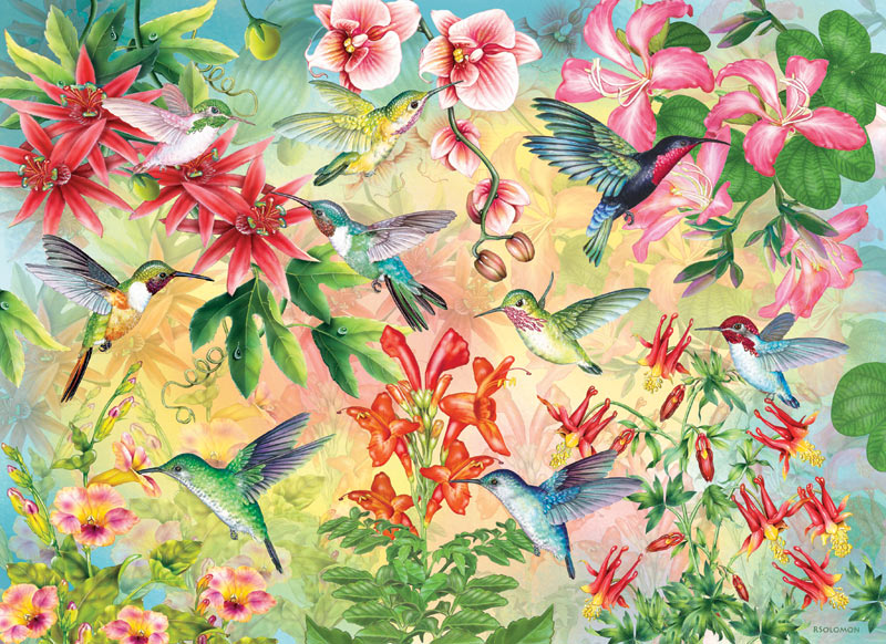 Songbirds and Cosmos Flower & Garden Jigsaw Puzzle By SunsOut