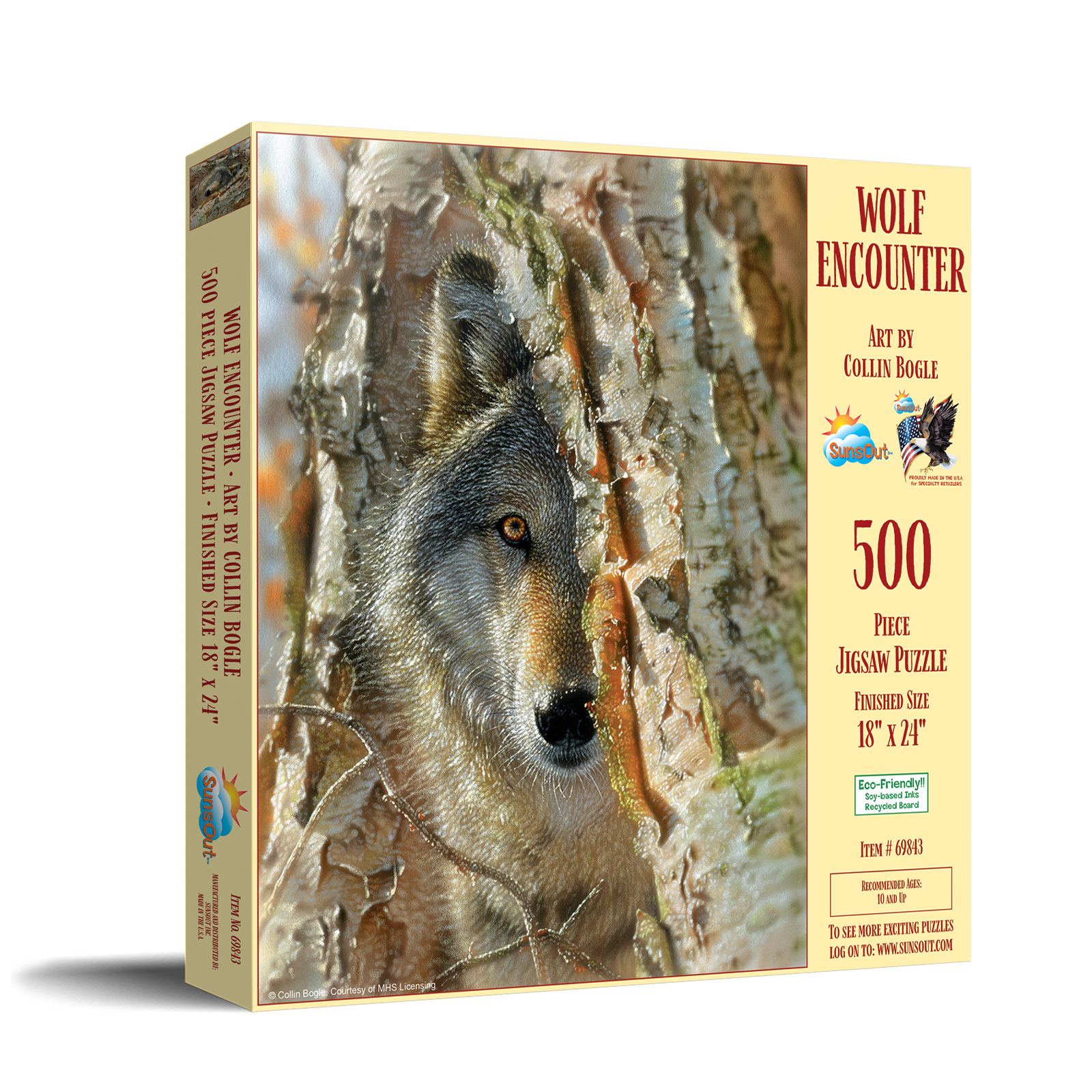 Wolf Encounter, 500 Pieces, SunsOut | Puzzle Warehouse