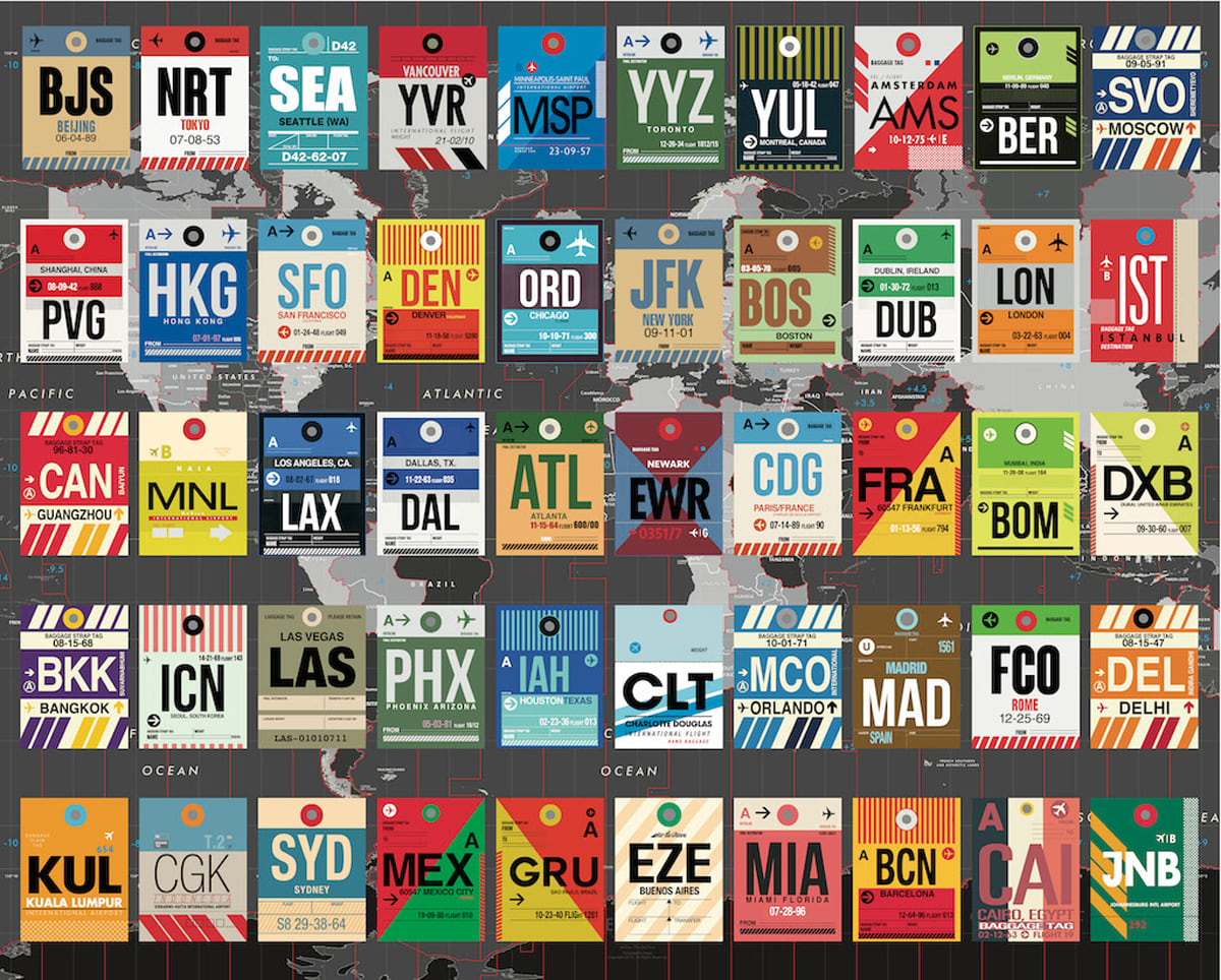 World's Airport Luggage Tags Travel