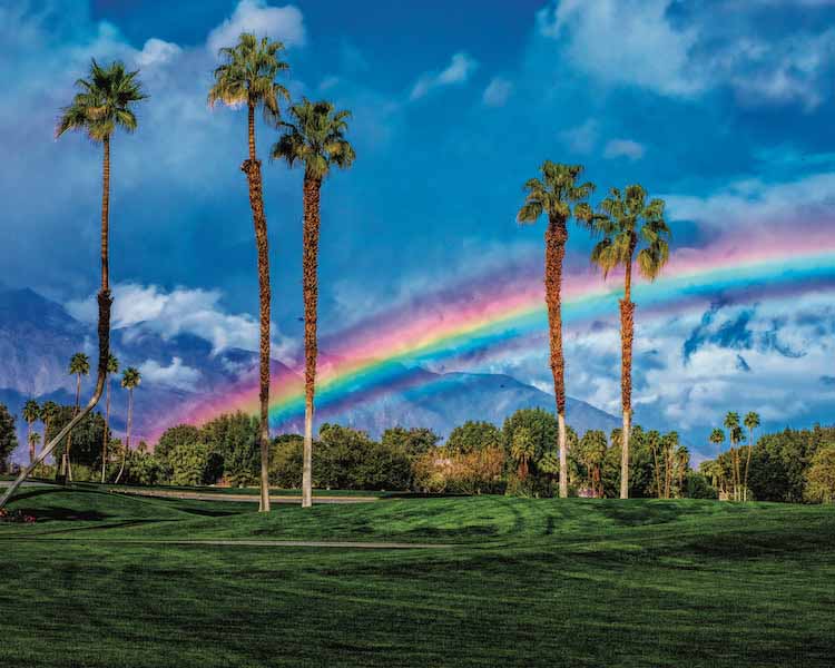Rainbow, Palms & Peaks Landscape Jigsaw Puzzle