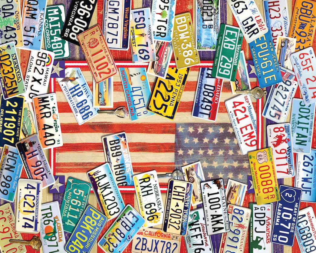 State Plates of the USA  Travel Jigsaw Puzzle