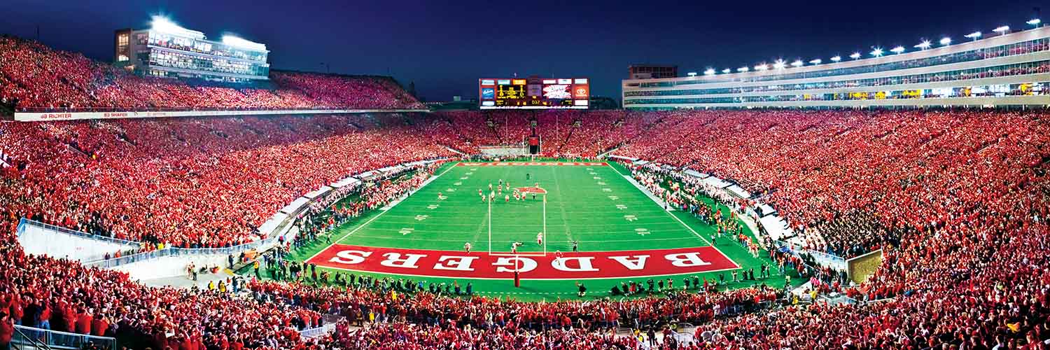 Wisconsin 1000 pc Pano End Zone Sports Jigsaw Puzzle