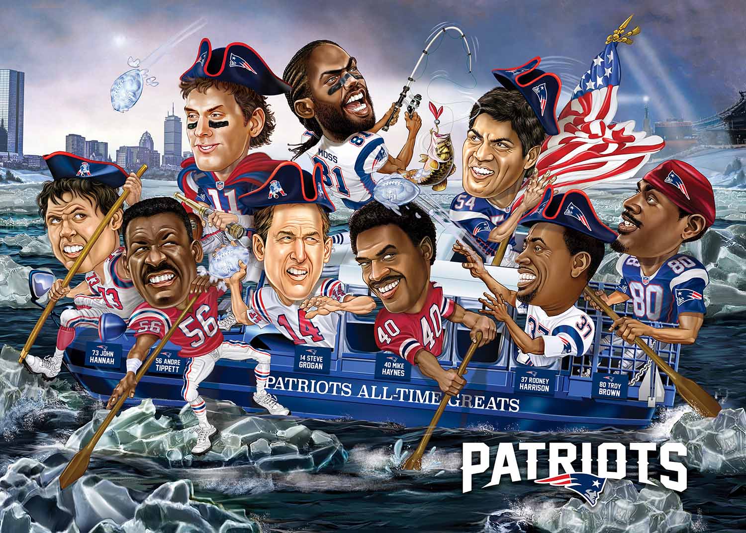 New England Patriots NFL All-Time Greats  Sports Jigsaw Puzzle