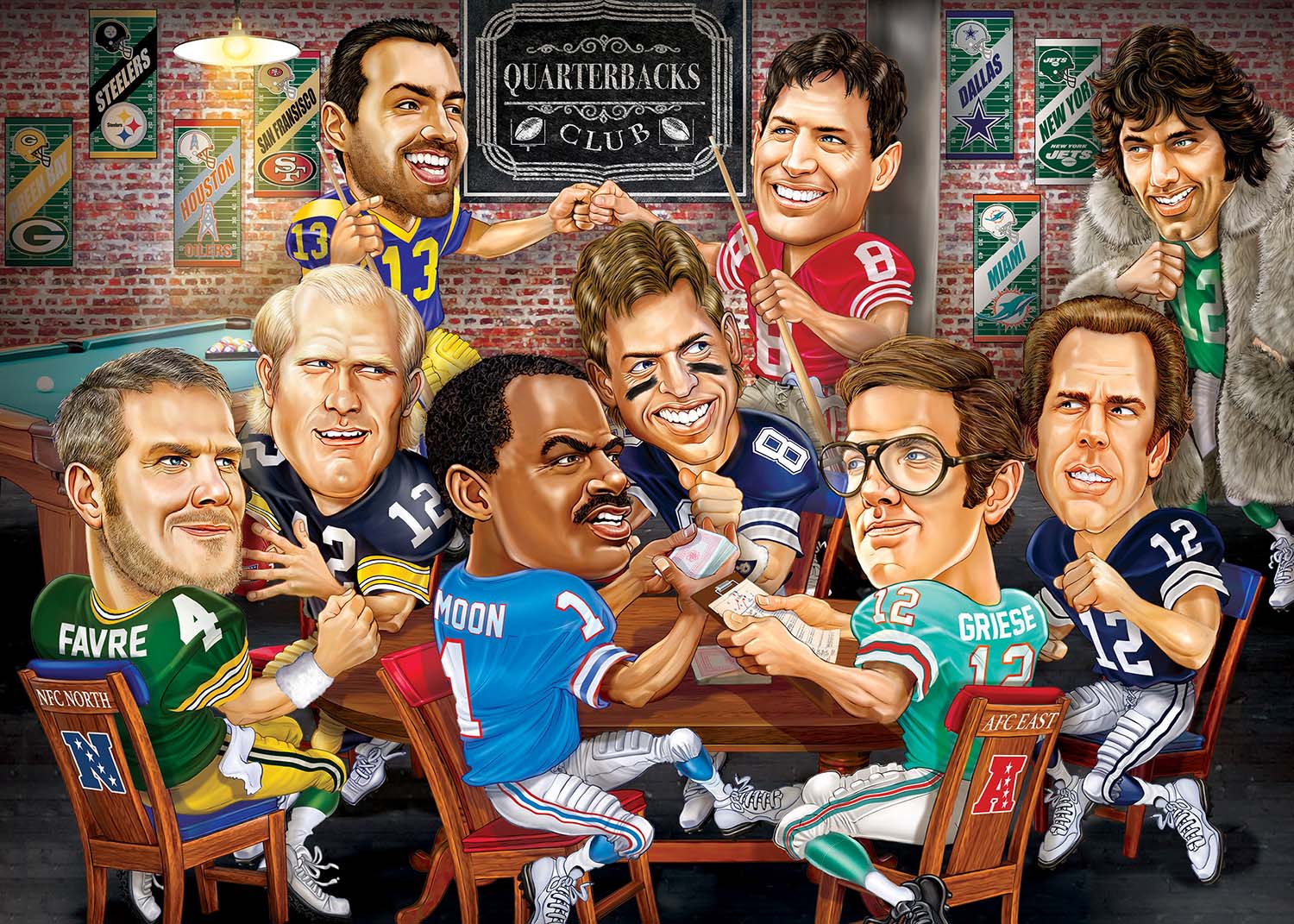 Quarterbacks Club NFL All - Time Greats Sports Jigsaw Puzzle