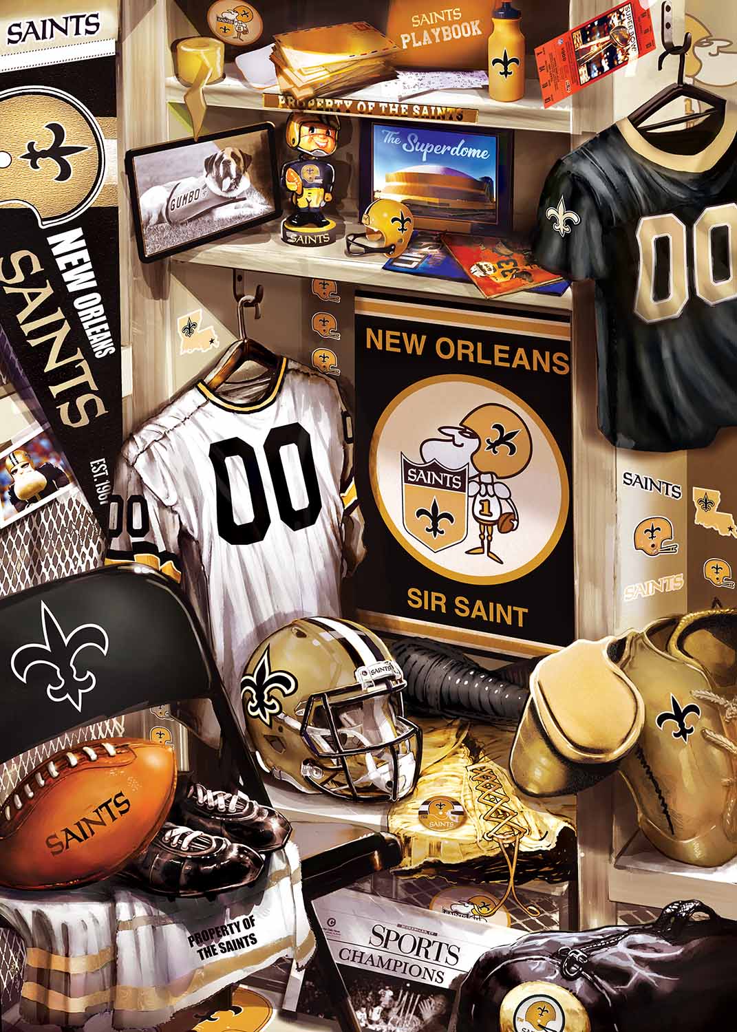 New Orleans Saints NFL Locker Room Sports Jigsaw Puzzle
