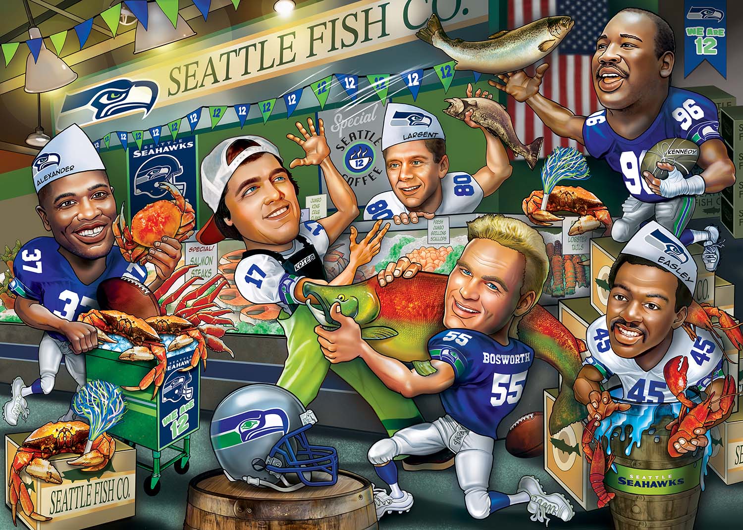 Seattle Seahawks NFL All - Time Greats  Sports Jigsaw Puzzle