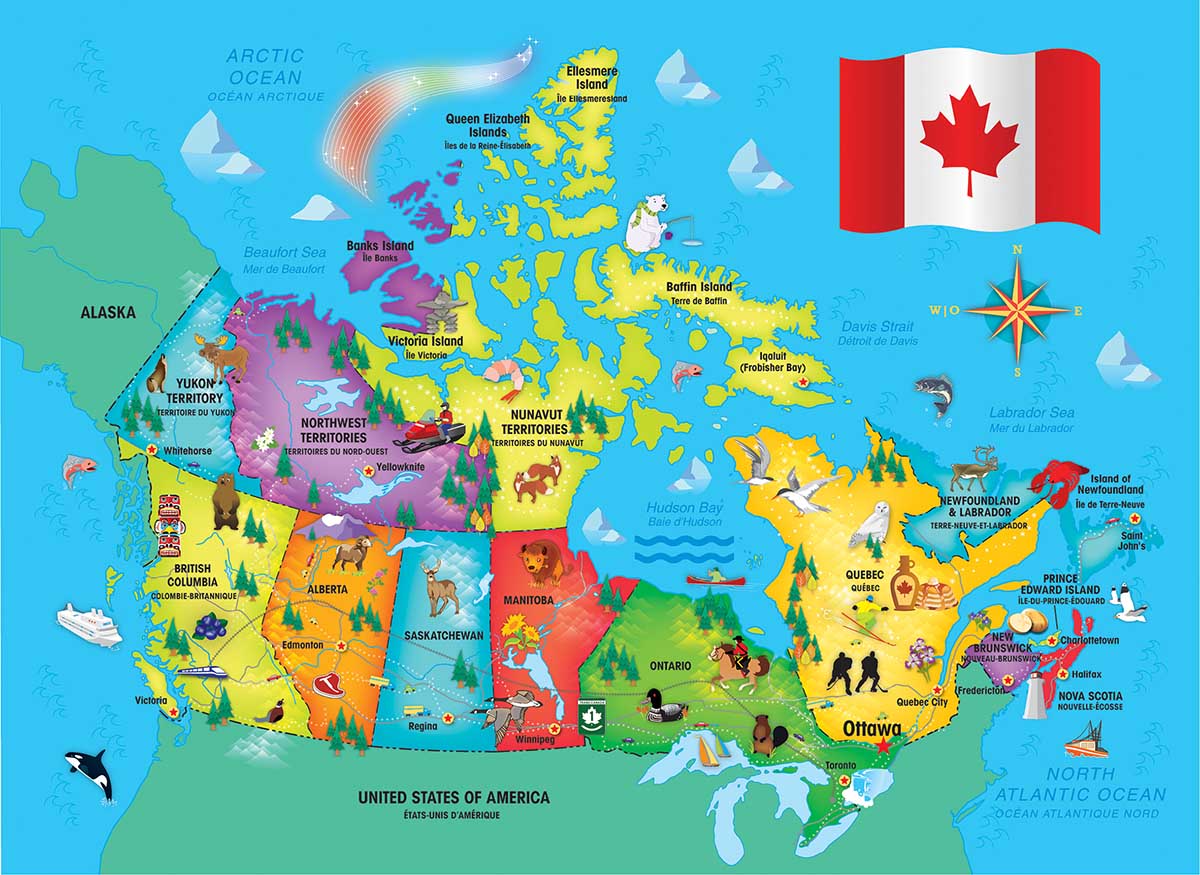 Canada Map Educational Jigsaw Puzzle