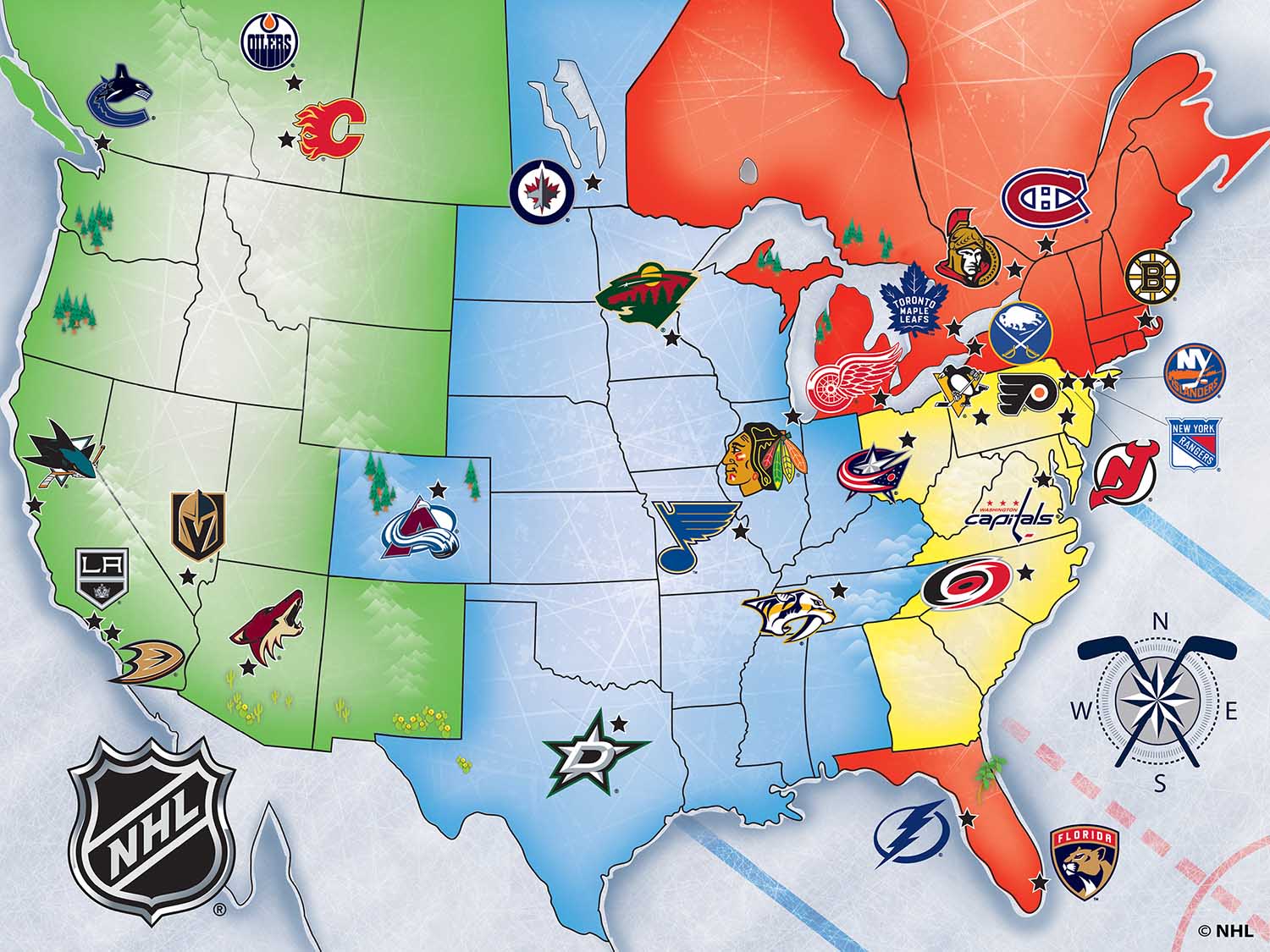 NHL USA Map Sports Jigsaw Puzzle
