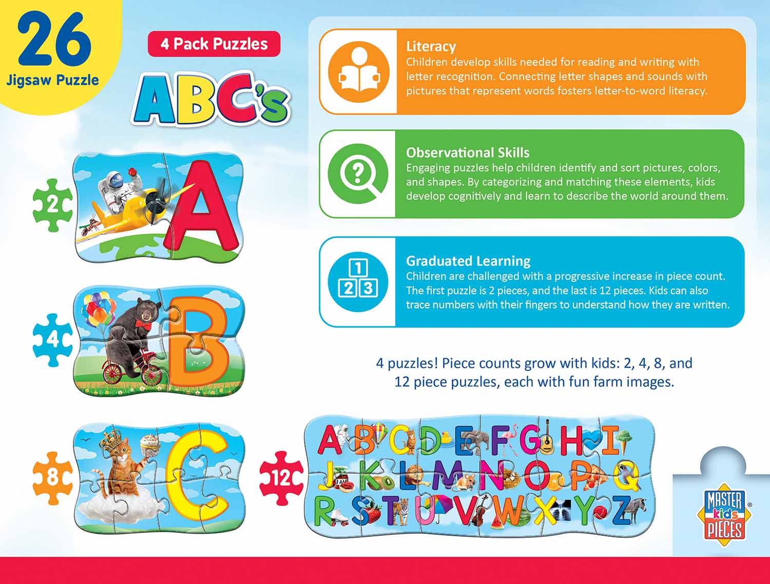 Abcs Multipack Pieces Vary Masterpieces Puzzle Warehouse