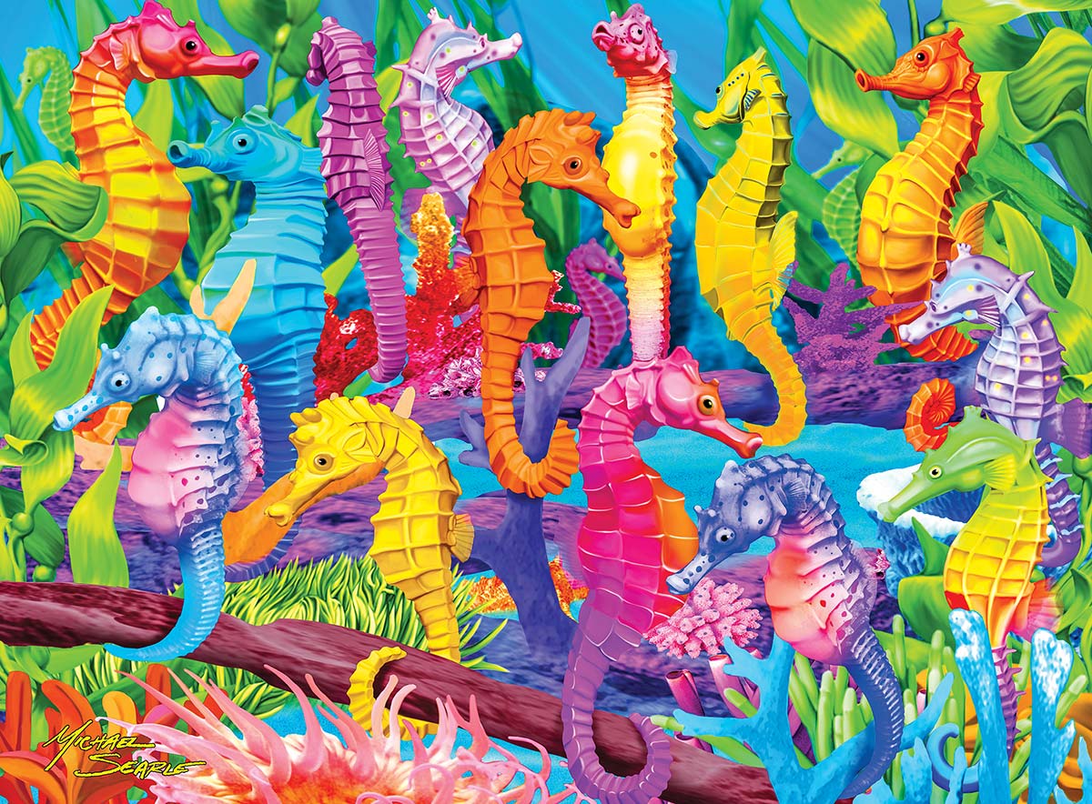 Singing Seahorses - Scratch and Dent Sea Life Glow in the Dark Puzzle