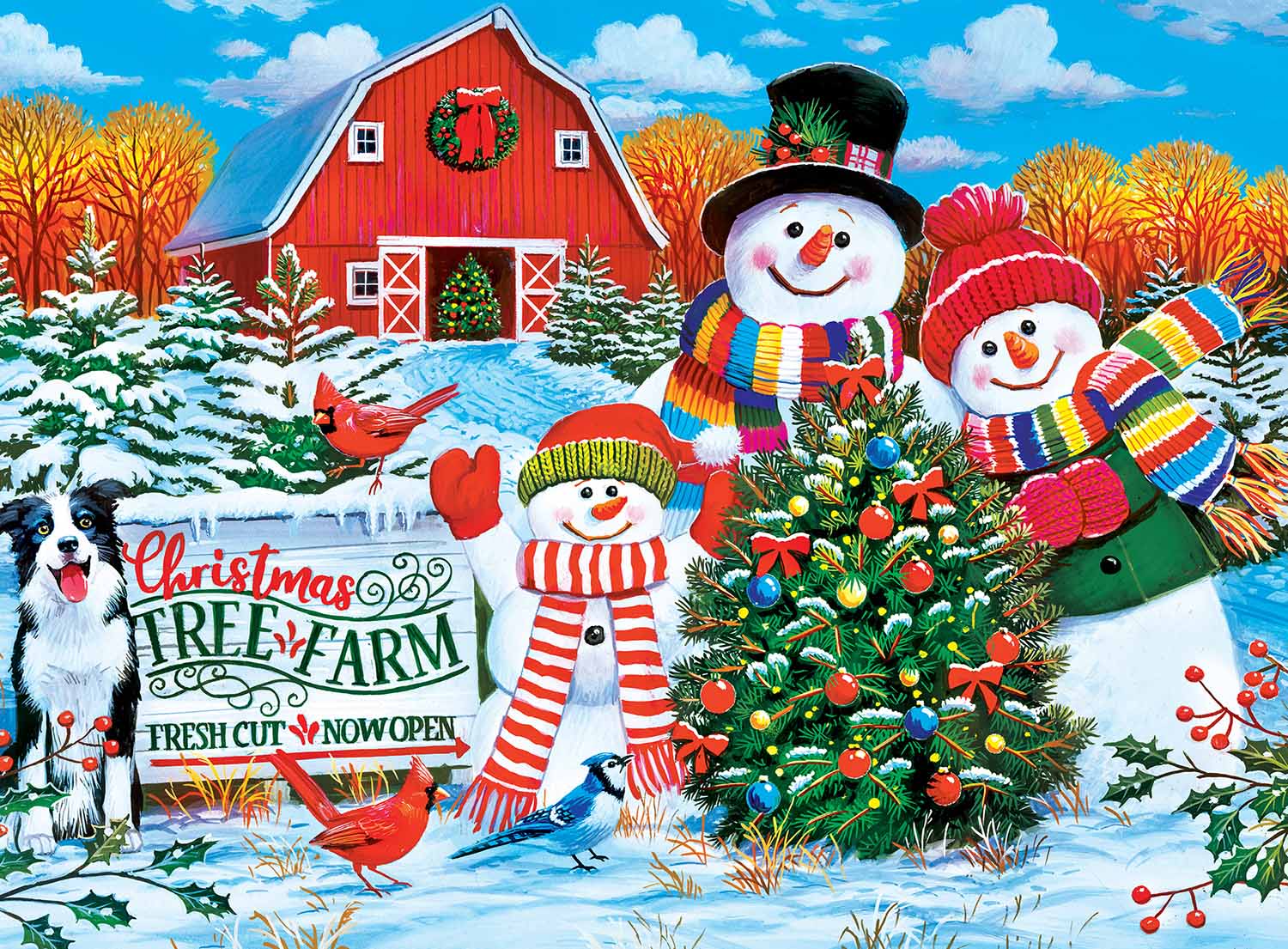 On the Tree Farm  Christmas Glitter / Shimmer / Foil Puzzles