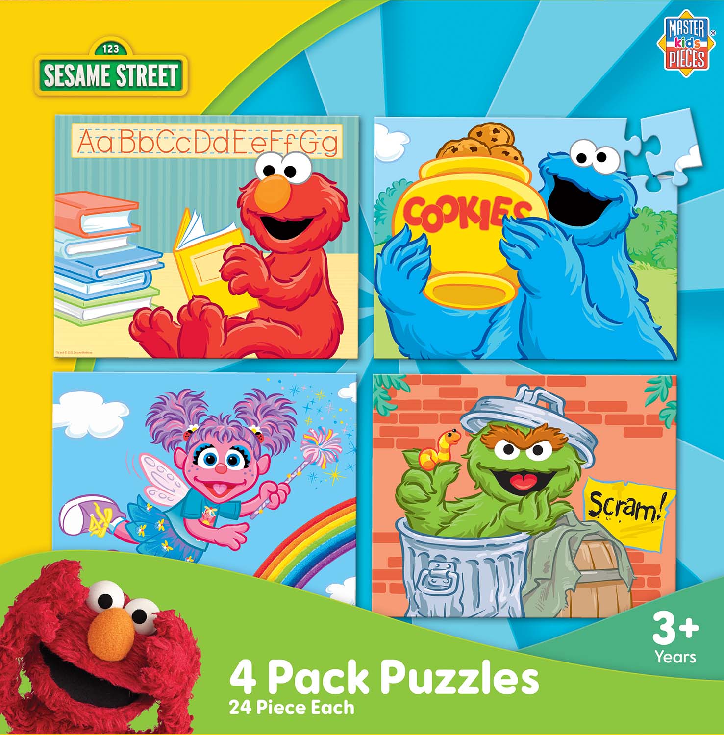 Sesame Street 4 Pack - 24 Piece Kids Puzzles Movies & TV Jigsaw Puzzle