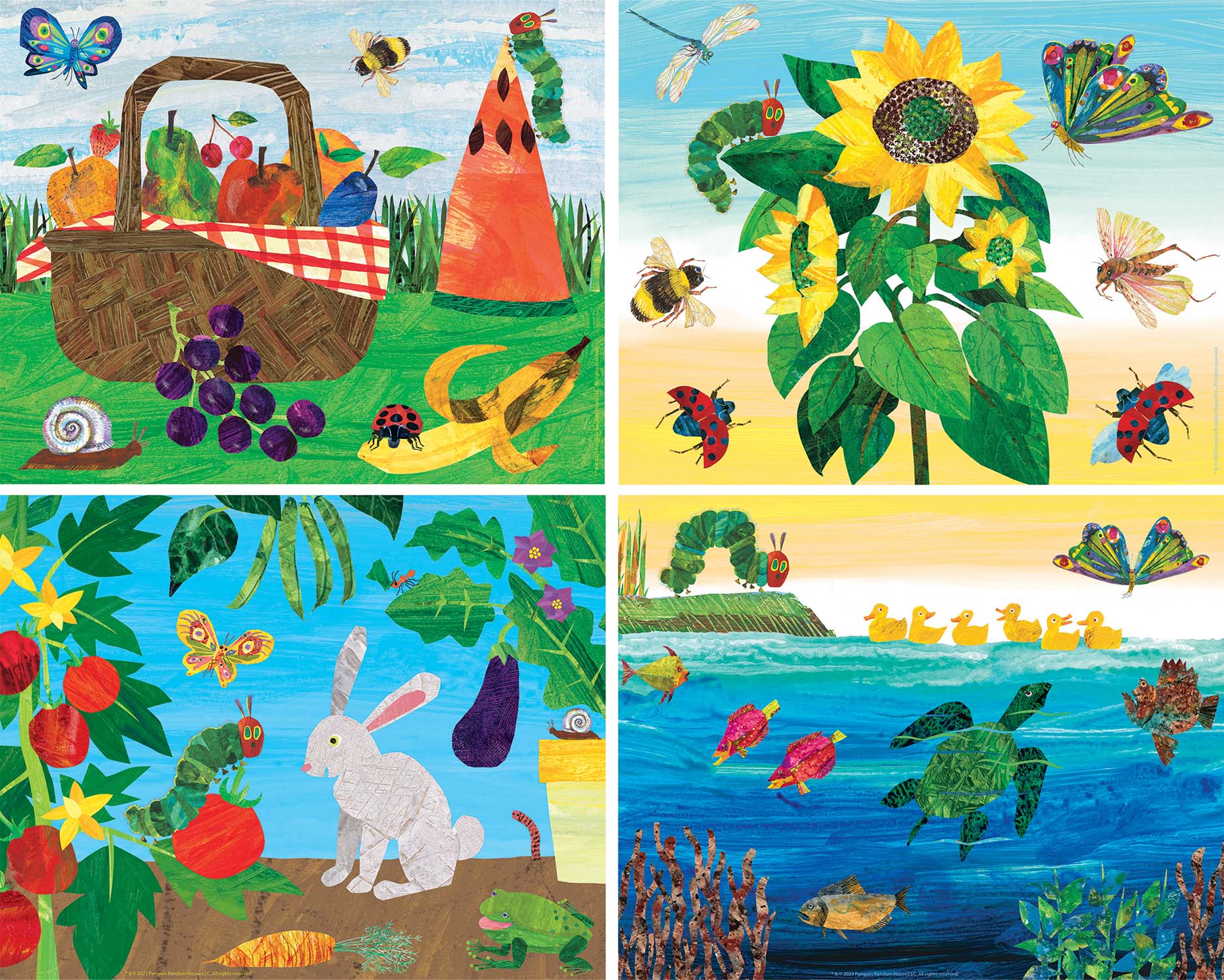 Eric Carle - 4-Pack 48 Piece Puzzles Butterflies and Insects Jigsaw Puzzle