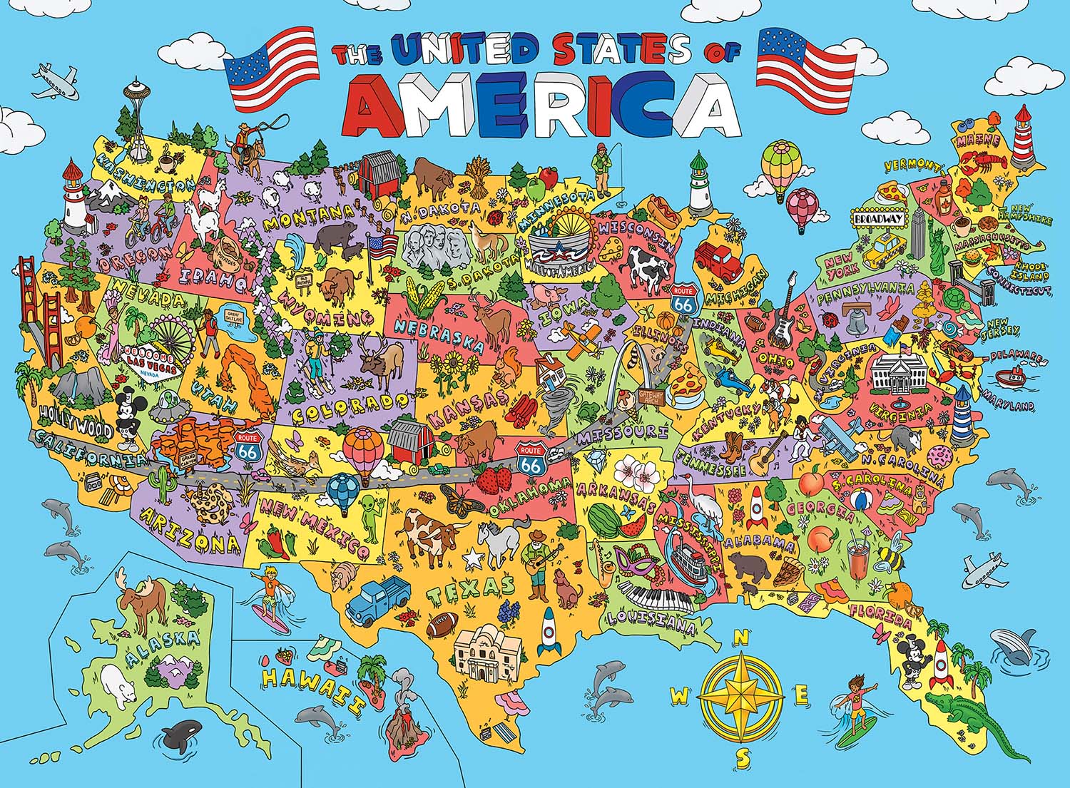 101 Things to Spot - In the USA 100 Piece Puzzle Educational Jigsaw Puzzle