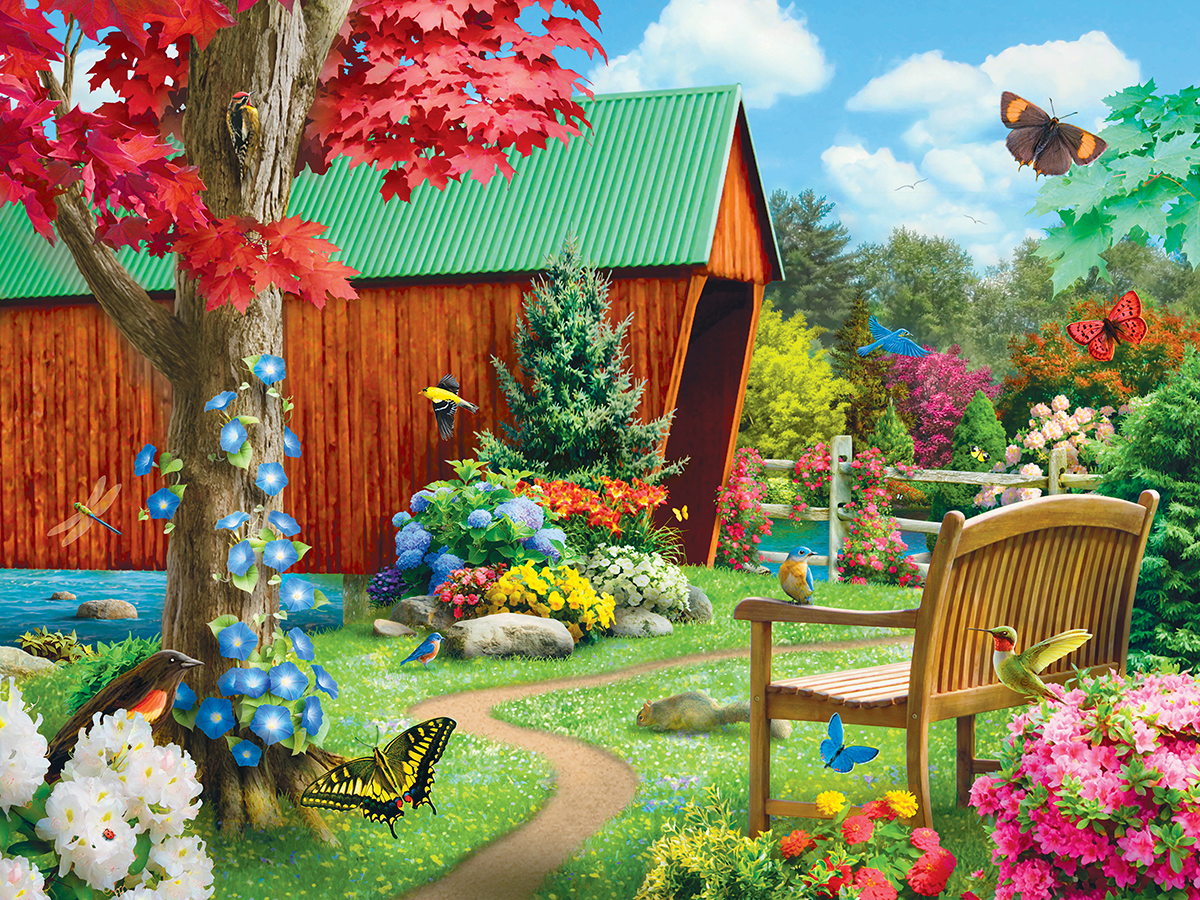 Bridge of Hope (Memory Lane) - Scratch and Dent Spring Jigsaw Puzzle